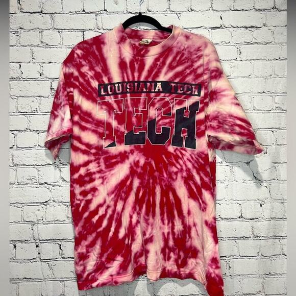 Oversized VINTAGE/RETRO Louisiana Tech - Graphic Bleached Tee, Handmade, Custom - Picture 1 of 5